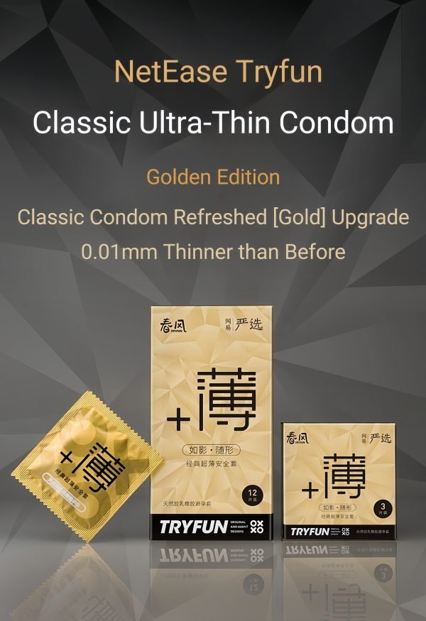 TRYFUN Classic Ultra Thin Condom - Gold Edition - Image 2