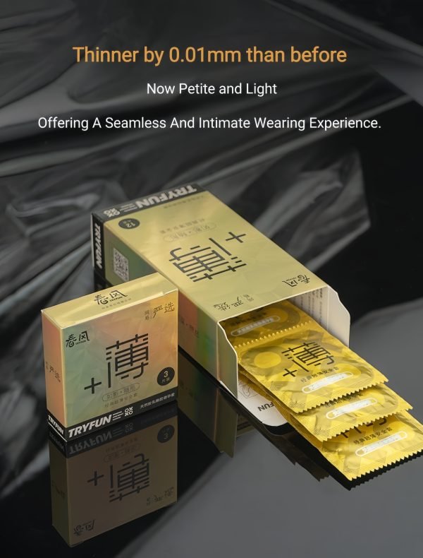 TRYFUN Classic Ultra Thin Condom - Gold Edition - Image 5