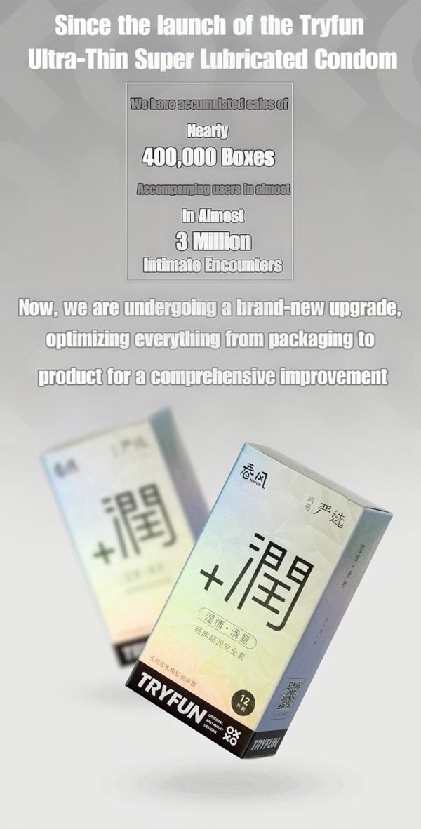 TRYFUN " Ultra Thin " Classic Extra Lubricated Condom - Platinum Edition - Image 4